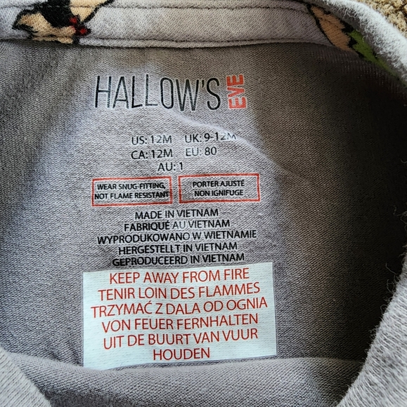 Grey Halloween Dog Pajamas, Kid's 12M - Picture 4 of 10